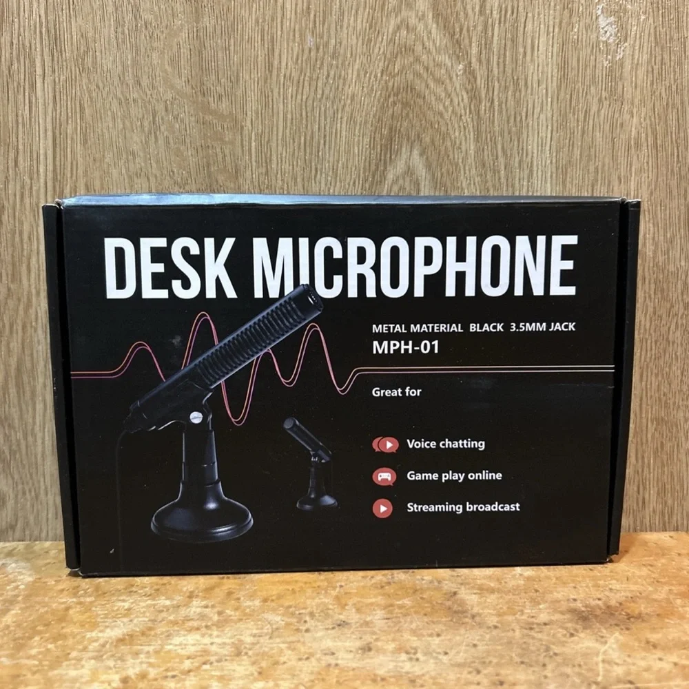 Desk Microphone MPH-01 for Steaming Broadcasts Gaming - 3.5mm Jack Black S12
